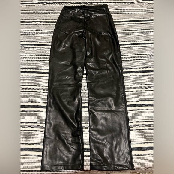 Abercrombie & Fitch 90s Straight Ultra High Rise Leather Pants - Picture 5 of 7